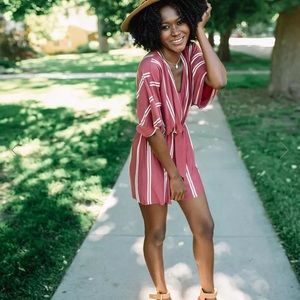 HYFVE Pink Striped Romper